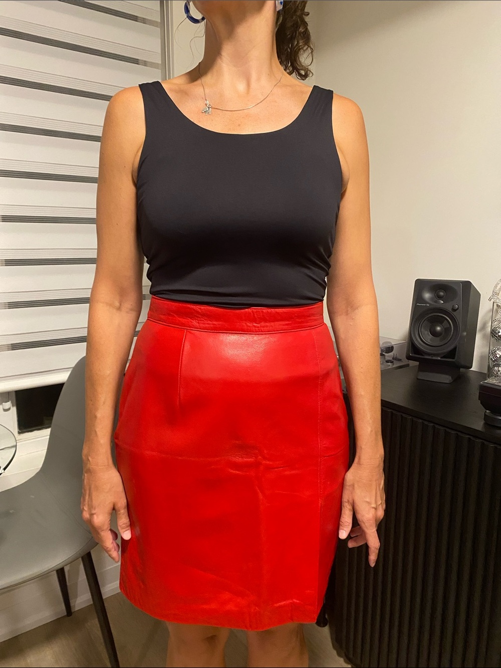 Bold Red Leather Pencil Skirt — Timeless Women's Style